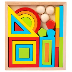 Commiki DIY Rainbow Stacker Games Kids Creative Rainbow Building Blocks 3d Montessori Educational Wooden Toys for Children Gifts