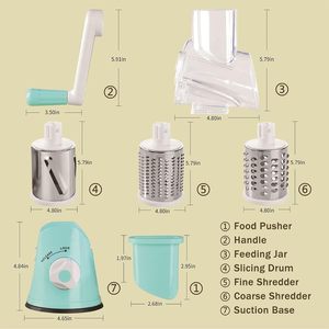 Wholesale Small Stainless Steel Manual Rotary Cheese Slicer <b>Vegetable</b> <b>Shredder</b> Cutter ABS Multifunctional Fruit Graters - Product Image 4