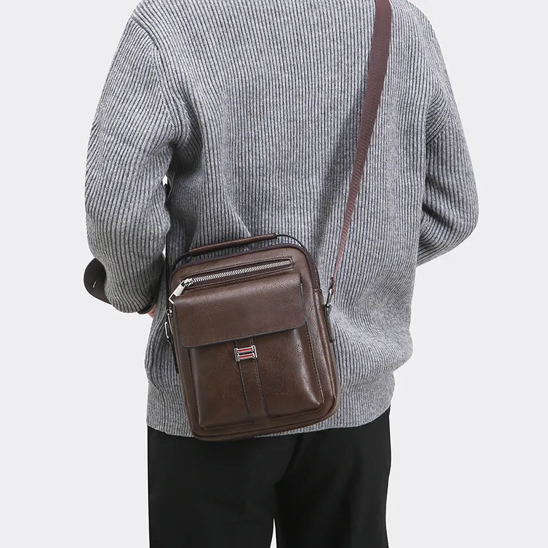 Hoge Kwaliteit Heren Tas Multifunctionele Schouder Straat Business Messenger Tas Tablet Computer Mini Schouder Messenger Bag