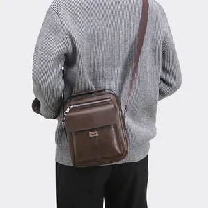 High Quality Men's Bag Multifunction Shoulder Street Business Messenger Bag Tablet Computer Mini Shoulder Messenger Bag