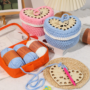 Kit de crochet pour débutants, <span class=keywords><strong>panier</strong></span> de rangement, sac fourre-tout au crochet avec tutoriels vidéo étape par étape, kit de tricot, kit de crochet pour adultes - Product Image 1