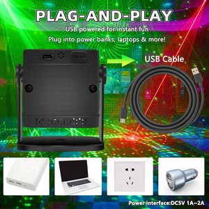 YSH Sound Activated Remote Control Auto Party <strong>Lights</strong> 60 Patterns Mini DJ <strong>Disco</strong> Strobe Stage <strong>Light</strong> <strong>USB</strong> Powered Laser Club <strong>Light</strong> - Product Image 3