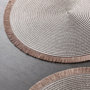 Napperons tissés pour Tables à manger, ensembles <span class=keywords><strong>de</strong></span> tapis ronds en lin et <span class=keywords><strong>macramé</strong></span> - Product Image 6