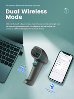 Escáner de Códigos de Barras Inalámbrico de Largo Alcance Syble XB-D30RB, Lector de Códigos QR 1D 2D con Dongle USB