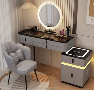 Table de maquillage moderne simple en bois massif Table à langer intelligente avec charge <span class=keywords><strong>sans</strong></span> <span class=keywords><strong>fil</strong></span> Multifonctionnelle Coiffeuse de chambre à coucher - Product Image 3