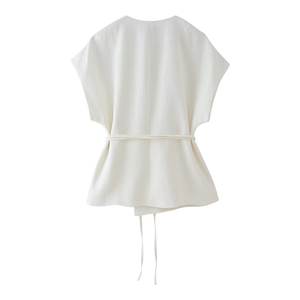 2025 Summer New <strong>Hot</strong> Sale Womens Fashion <strong>Clothing</strong> <strong>Linen</strong> Vest Pleated Trousers 2 Piece Set - Product Image 3