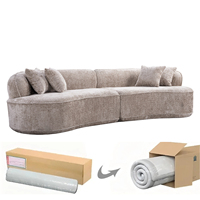 Canapé modulaire compressé sans structure de 114 pouces pour salon, chambre et appartement – Idéal pour le dropshipping local aux États-Unis