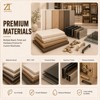 Armoire en bois sur mesure avec tiroirs intégrés pour appartements de luxe modernes, villas et projets de mobilier de chambre