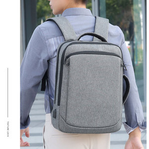 Kiểu dáng đẹp chức năng màu xám máy tính xách tay Ba lô <span class=keywords><strong>USB</strong></span> sạc đa năng kinh doanh cổ điển ba lô chống trộm túi bền - Product Image 1