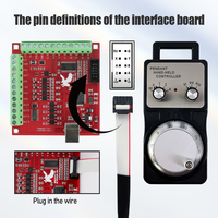 Kit de Contrôleur CNC Mach3 4 Axes avec Carte d'Interface USB et Pendentif de Volant MPG de Précision pour Moteur Pas à Pas Nema 23 34 - Kit DIY