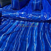 Structure gonflable commerciale en PVC pour jardin, motif palmier, avec toboggan aquatique tropical pour adultes, utilisable en intérieur/extérieur