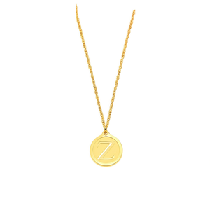 Collana in acciaio inossidabile con ciondolo a forma di lettera Z da 1,9 cm, tono oro, gioielleria raffinata - Product Image 1