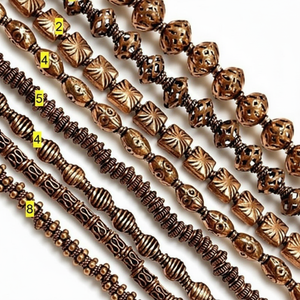 Collier en cuivre massif avec un design expansif perles de pierre oxydée marron brin perles en laiton en gros pour la fabrication de bijoux - Product Image 1