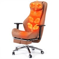 Fauteuil de massage ergonomique haut de gamme en cuir PU, pliable, pour le cou, le dos et les fesses, idéal pour le bureau