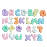 26 pièces assorties de breloques en résine Macaron pour nail art, lettres 3D mignonnes, initiales de l'alphabet, décorations de manucure à dos plat, accessoires DIY Kawaii