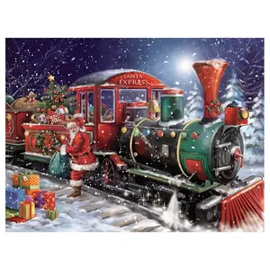 Ever Moment — cadeau de nouvel an 5D, peinture de diamant, strass carrés, Train de noël, ASF1036