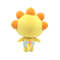Mini peluche mignonne en forme de dinosaure jaune, porte-clés en peluche personnalisé, jouet en peluche doux rembourré à l'aiguille pour enfants