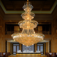 JYLIGHTING Grands lustres modernes en cristal de luxe à haut plafond pour les salles d'hôtel Plafonniers Lustre Escalier
