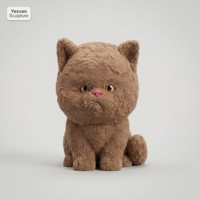 Sculpture Animatronique Électrique Moderne de Chat Moelleux en Résine de Fibre de Verre, Style Européen, pour Centre Commercial