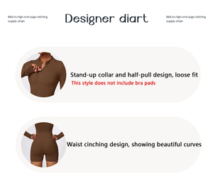 XW-CLT6953新款热销主动一体式瑜伽套装适合女性健身长紧身衣罗纹瑜伽连身衣健身连身衣 - Product Image 4