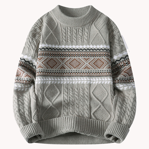 Nouveauté Pull en tricot de style décontracté pour jeunes étudiants, couche de base, jacquard ample, polyvalent, pull pour homme - Product Image 1