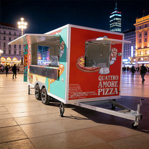 Cocina móvil con estructura cuadrada de acero galvanizado, certificada por CE DOT, completa para pizza, parrilla y comida callejera, remolque de concesión. - Product Image 1