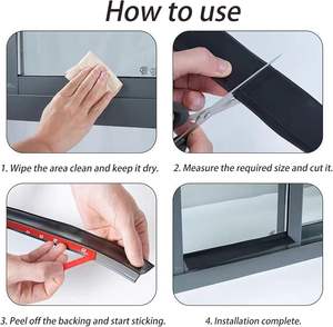Barrière anti-pluie en caoutchouc auto-adhésive étanche pour seuil de <span class=keywords><strong>fenêtre</strong></span>, bande d'étanchéité pour portes et fenêtres - Product Image 3