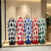 Nouvelle Robe Boubou Africaine 2026 pour Femmes Grandes Tailles, Imprimé Palmiers, Ample, Maxi Kaftan, Abaya Musulmane, Vêtement Traditionnel Africain
