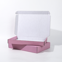 Boîte d'expédition postale en carton ondulé rose avec Logo personnalisé