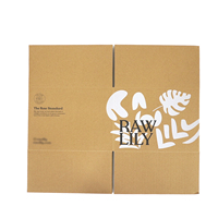 Caja de Envío Impresa de Cartón Kraft Natural Sin Recubrimiento, Económica y al Por Mayor, con Diseño de Plantas Tropicales para Marcas de Cosméticos Orgánicos