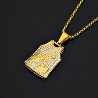 Chicago 23 Hip-hop européen américain Chicago pour No. Collier pendentif en acier inoxydable 23 Jersey, unisexe, stock d'usine