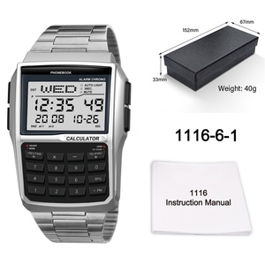 Nouvelle montre pour homme en acier inoxydable allié, multifonction, avec calculatrice, montre de luxe haut de gamme pour homme d'affaires - Product Image 6