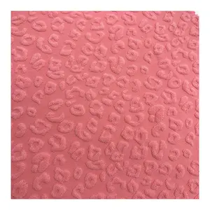 Crinkle textured leopard jacquard fabric polyester spandex for swimwear fabric supplier terry fabric for swimsuit bikini