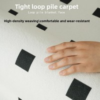 Moderner Minimalistischer Quadratischer Polyester-Teppich Gestreiftes Einfarbiges Geometrisches Muster Großflächig für Wohnzimmer Schlafzimmer Arbeitszimmer