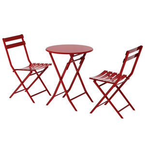 Modern Metal Frame Waterproof Folding Bistro Set 3 Pieces Portable Patio <strong>Table</strong> and Chairs for Balcony Garden <strong>Camping</strong> - Product Image 6