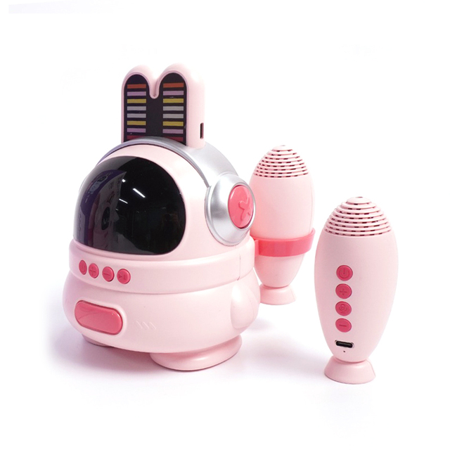 Cartoon Rabbit Design Loudspeaker Box Party Small Wireless Music Speaker Rechargeable Supplier Portable with Double Microphone
