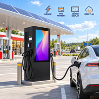 Station de recharge pour véhicules électriques commerciaux certifiée TUV, prenant en charge OTA, 60 kW, 80 kW, 120 kW, 160 kW, 240 kW, avec écran publicitaire de 43/55 pouces