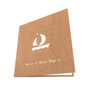Winpsheng Professionele Aangepaste Zeilboot Bedankkaart 3d Pop-Up Cadeau Wenskaart