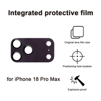 Protection d'écran en verre trempé pour objectif d'appareil photo en alliage d'aluminium monobloc pour iPhone 18 Pro Max