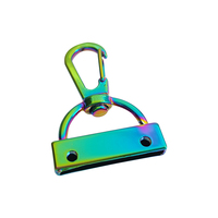 Mousqueton en métal, couleur arc-en-ciel, pièces, boucle de corde fixe, fermoir de ceinture en chaîne pour animal de compagnie