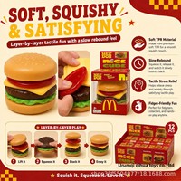   Jouet à presser Squishy Burger Ice Cube, 2 nouveaux jouets anti-stress en caoutchouc à rebond lent, unisexe, 14 ans et plus, emballage en boîte colorée