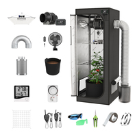 Kit complet hydroponique d'intérieur moderne 60x60x180cm avec toile Mylar diamantée 600D hautement réfléchissante pour usage domestique en arrière-cour