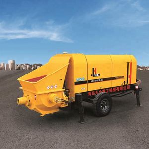 Pompe à béton électrique montée sur remorque de marque JIUHE, fabricant chinois, électromoteur HBT80, pompe à béton sur remorque - Product Image 3
