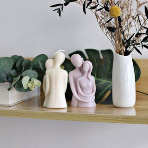 Carving Art Home Decoration Mould Wedding Gift <b>Large</b> 3D Romantic Couple Portrait Silicone <b>Candle</b> Mold for Resin Casting - Product Image 2