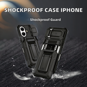 Étui de téléphone antichoc en TPU+PC rigide <span class=keywords><strong>avec</strong></span> <span class=keywords><strong>porte</strong></span>-cartes, protection d'appareil photo et support pour 17 Pro Max - Product Image 2