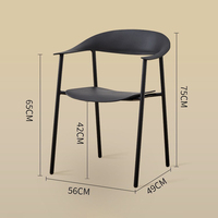 Chaise de salle à manger empilable en plastique épais de haute qualité avec dossier ergonomique, chaise de salle à manger en PP colorée empilable