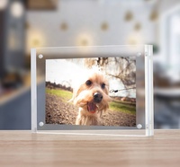 Décor de bureau sur support gratuit 4x6 Cadres photo en bloc acrylique transparent magnétique double face pour l'affichage