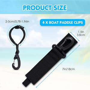 Kayak Paddle Holder Hanger dupla face adesivo Pesca Kayak Rack de armazenamento com Nylon Strap Belt e Paddle Clip - Product Image 6