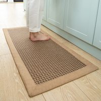 Set of 2 Non-Skid Linen Kitchen Runner Rugs Machine-Made Absorbent Kitchen Floor Mats Washable for Kitchen Use
