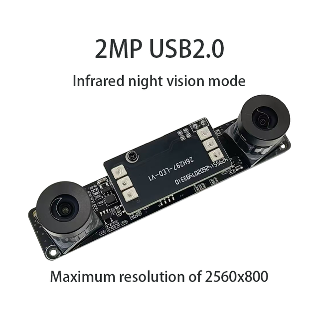 2MP 120fps Dual Synchronized Frame Global Shutter USB2.0 Camera Module IR Infrared Night Vision 1/4 Inch CMOS Industrial Camera